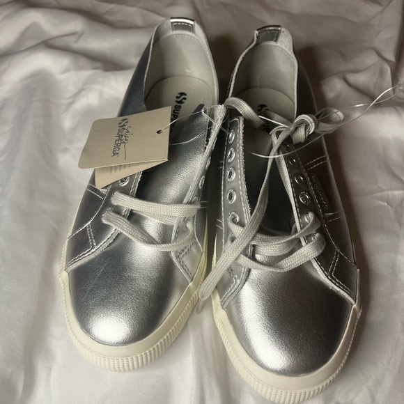 Superga Women's Metallic Silver Sneakers - Picture 2 of 5